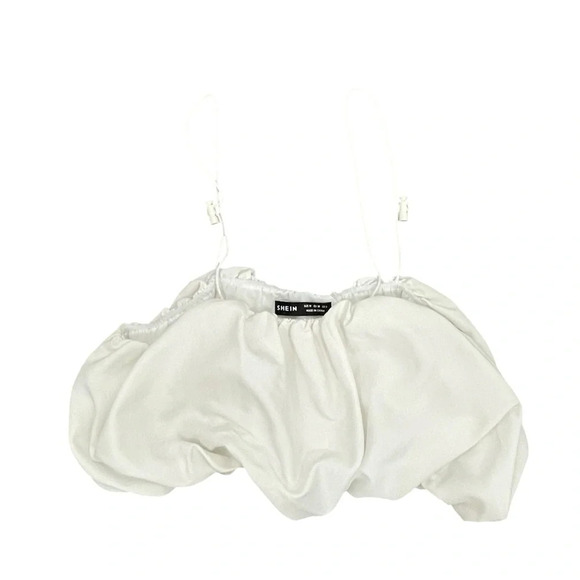 Sweet Thing Bubble Crop Top in White Size M - Picture 3 of 6